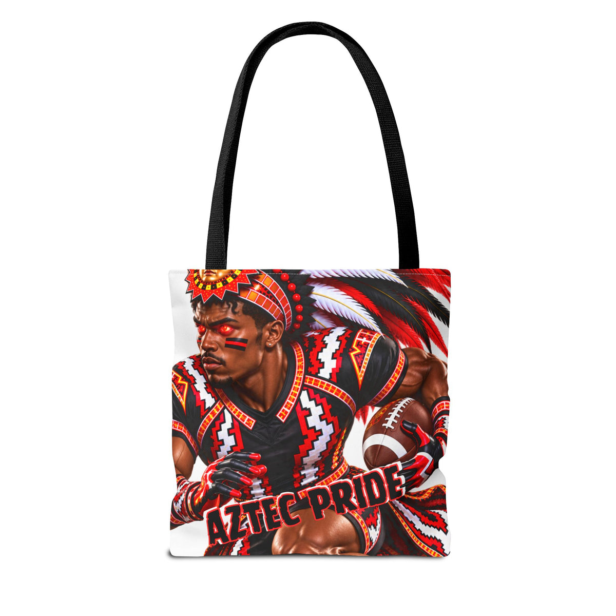 Aztec Football RB Warrior Tote Bag | Aztec-Inspired AI Art • Made & Shipped in the USA • 🚚 FREE USA Shipping • FREE Personalization