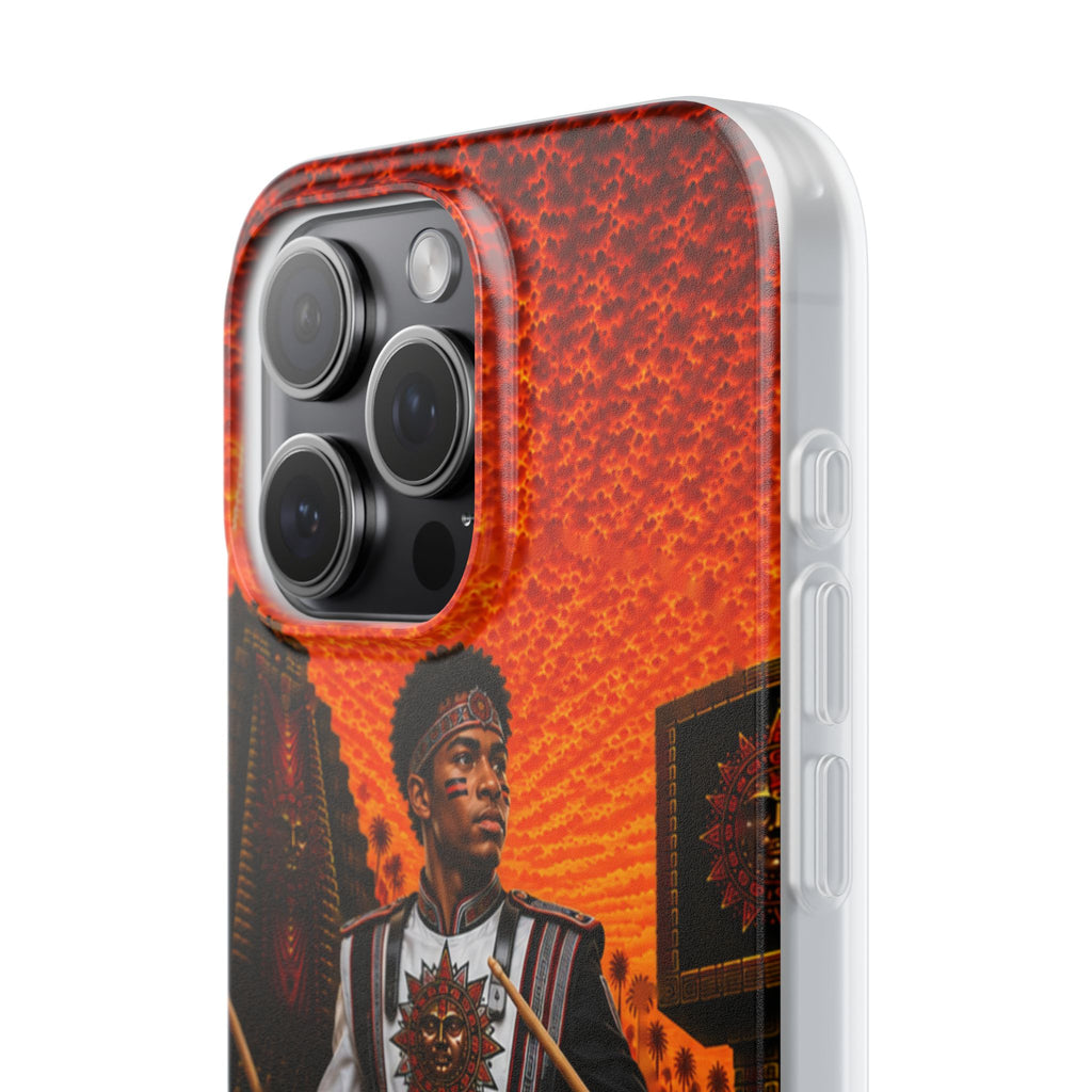 Aztec Band Warrior – Flexi Phone Case (iPhone & Samsung • Clear TPU • Made & Shipped in the USA • 🚚 FREE USA Shipping • Personalized Option)