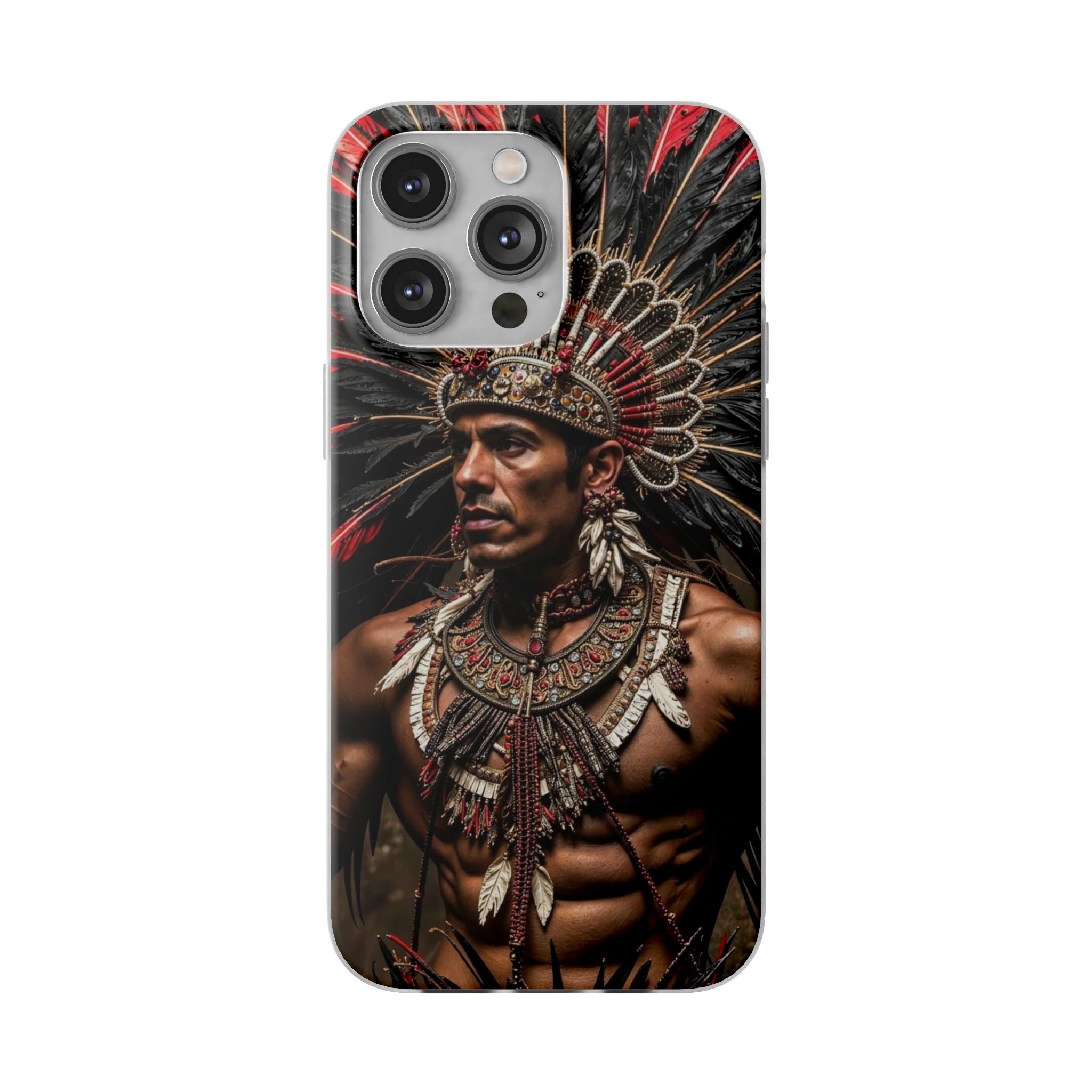 Aztec Sun Guardian – Flexi Phone Case (iPhone & Samsung • Clear TPU • Made in USA • Personalized Option)