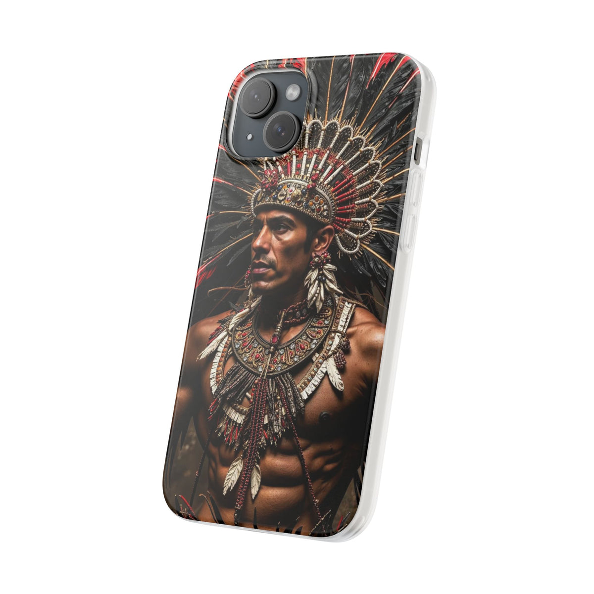 Aztec Sun Guardian – Flexi Phone Case (iPhone & Samsung • Clear TPU • Made in USA • Personalized Option)