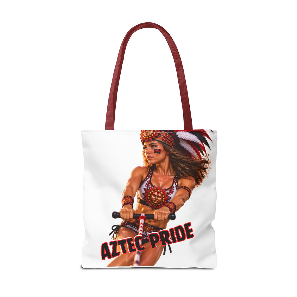 Aztec Waterski Wakeboard Female Warrior Tote Bag | Aztec-Inspired AI Art • Made & Shipped in the USA • 🚚 FREE USA Shipping • FREE Personalization