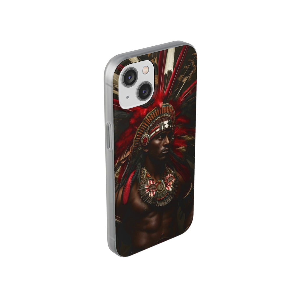 Aztec Panther Warrior – Flexi Phone Case (iPhone & Samsung • Clear TPU • Made in USA • Personalized Option)