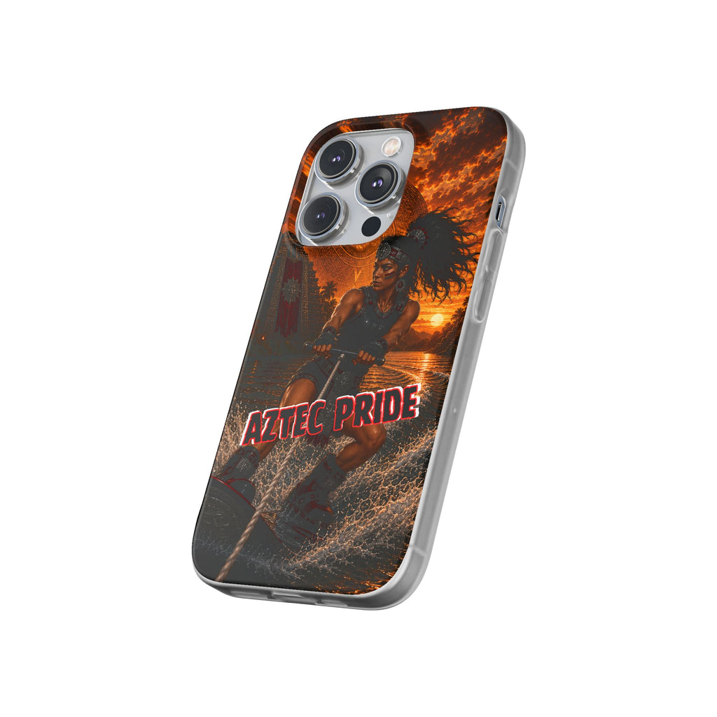 Aztec Wakeboard Female Warrior – Flexi Phone Case (iPhone & Samsung • Clear TPU • Made & Shipped in the USA • 🚚 FREE USA Shipping • Personalized Option)