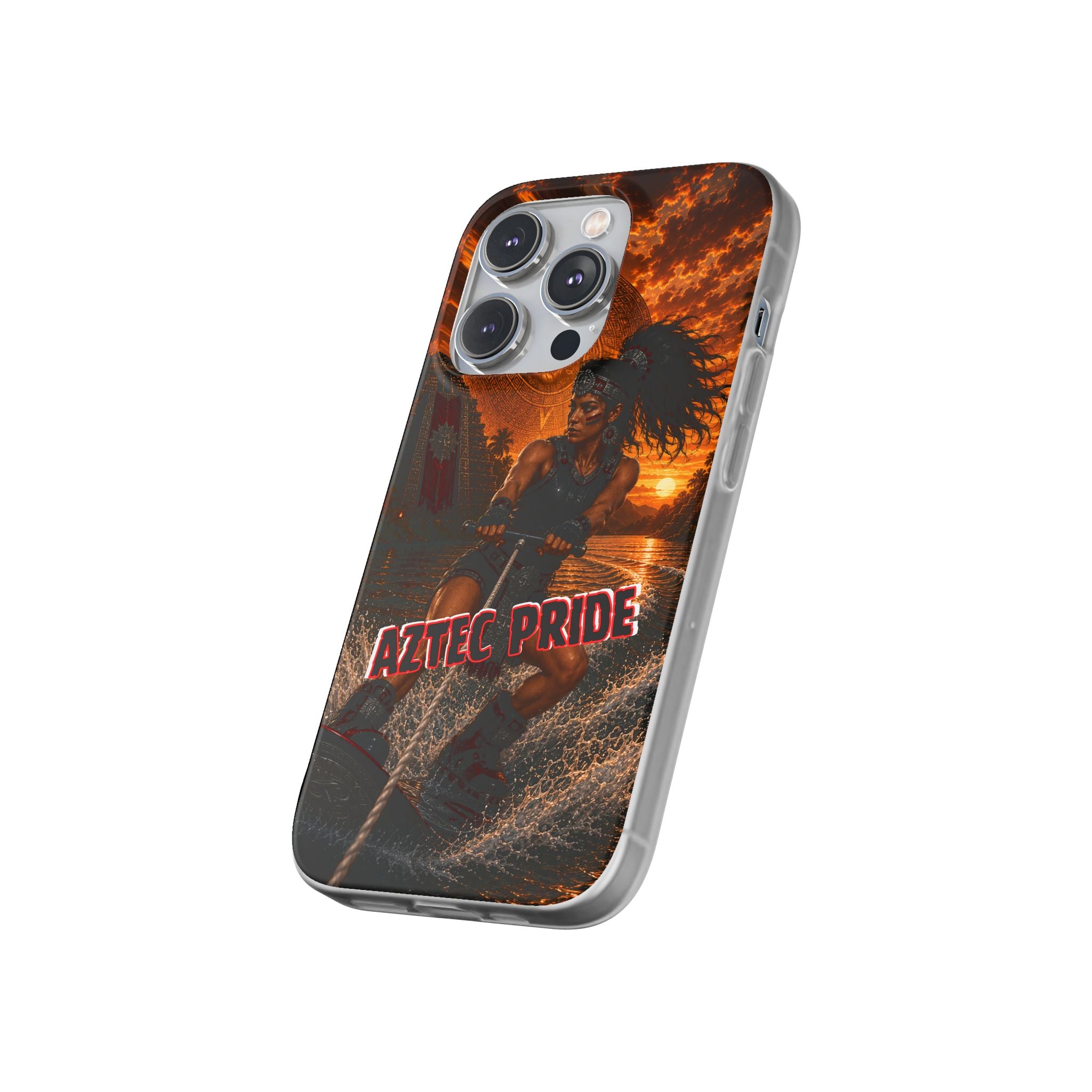 Aztec Wakeboard Female Warrior – Flexi Phone Case (iPhone & Samsung • Clear TPU • Made & Shipped in the USA • 🚚 FREE USA Shipping • Personalized Option)