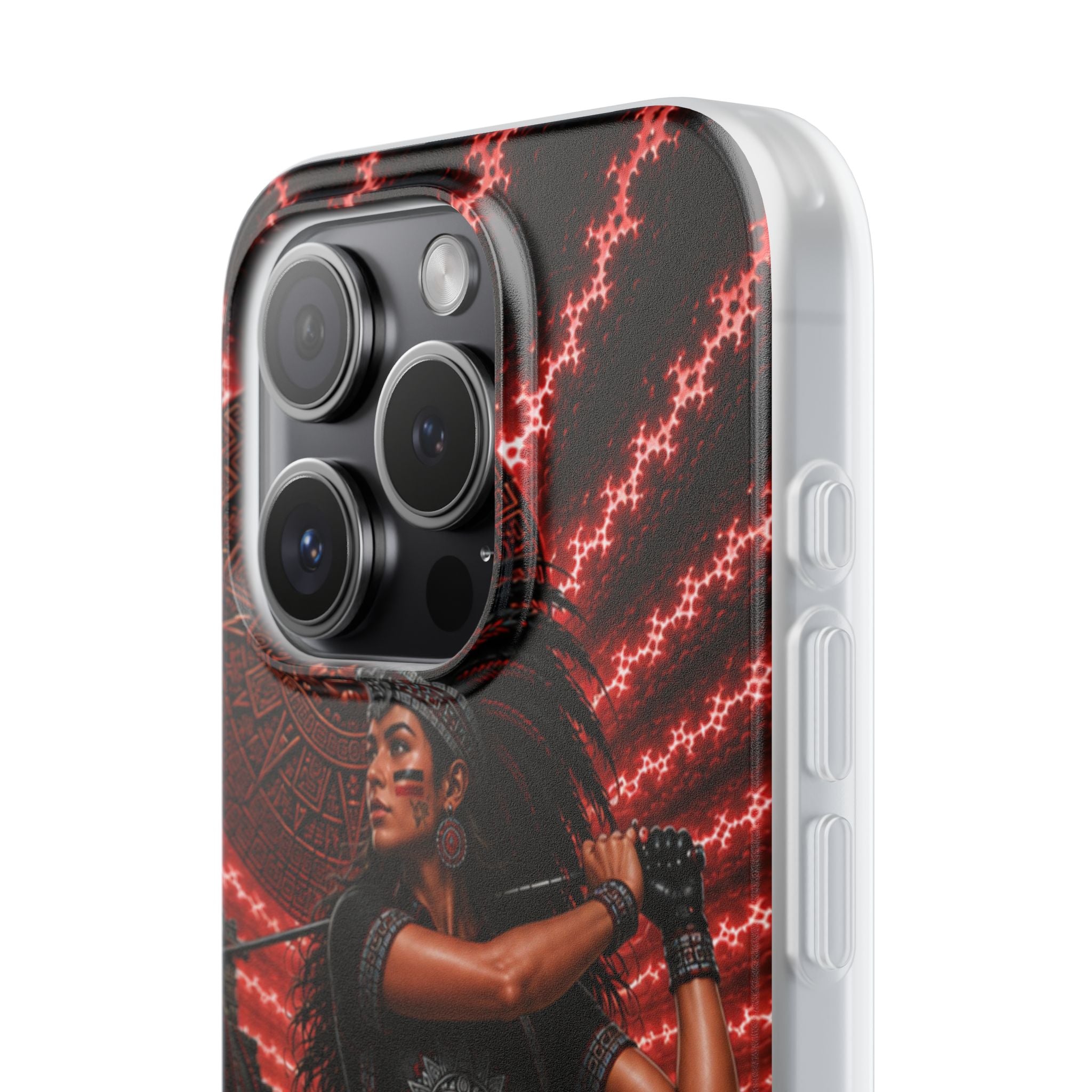 Aztec Golf Female Warrior – Flexi Phone Case (iPhone & Samsung • Clear TPU • Made & Shipped in the USA • 🚚 FREE USA Shipping • Personalized Option)