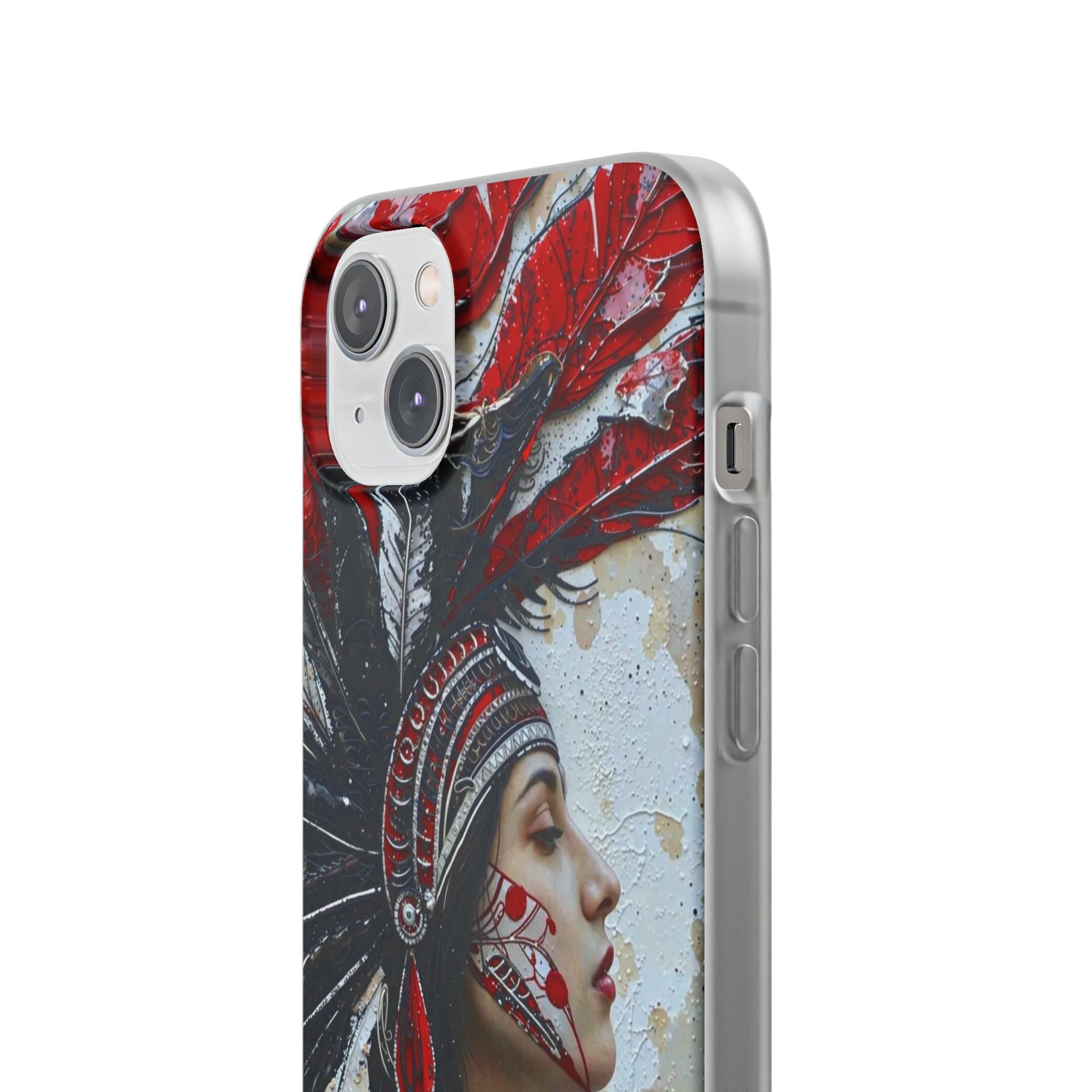 Aztec Silent Goddess – Flexi Phone Case (iPhone & Samsung • Clear TPU • Made in USA • Personalized Option)