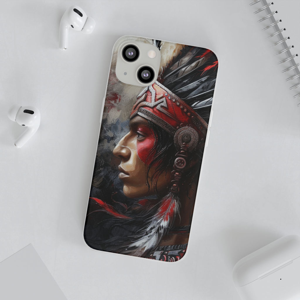 Aztec Silent Warrior – Flexi Phone Case (iPhone & Samsung • Clear TPU • Made in USA • Personalized Option)