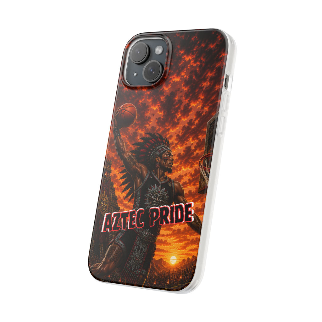 Aztec Basketball Male Warrior – Flexi Phone Case (iPhone & Samsung • Clear TPU • Made & Shipped in the USA • 🚚 FREE USA Shipping • Personalized Option)
