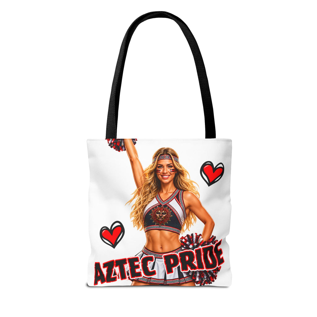 Aztec Cheerleader Warrior Tote Bag | Aztec-Inspired AI Art • Made & Shipped in the USA • 🚚 FREE USA Shipping • FREE Personalization