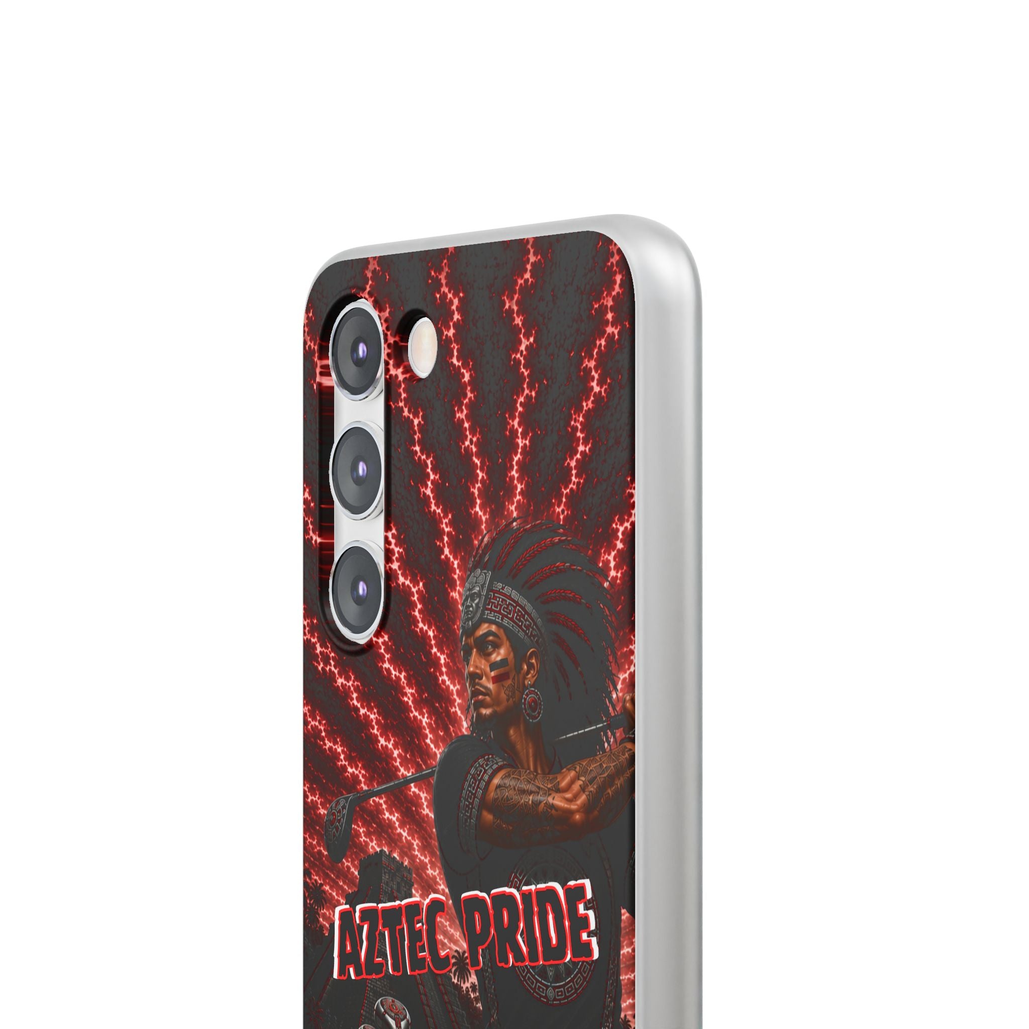 Aztec Golf Male Warrior – Flexi Phone Case (iPhone & Samsung • Clear TPU • Made & Shipped in the USA • 🚚 FREE USA Shipping • Personalized Option)