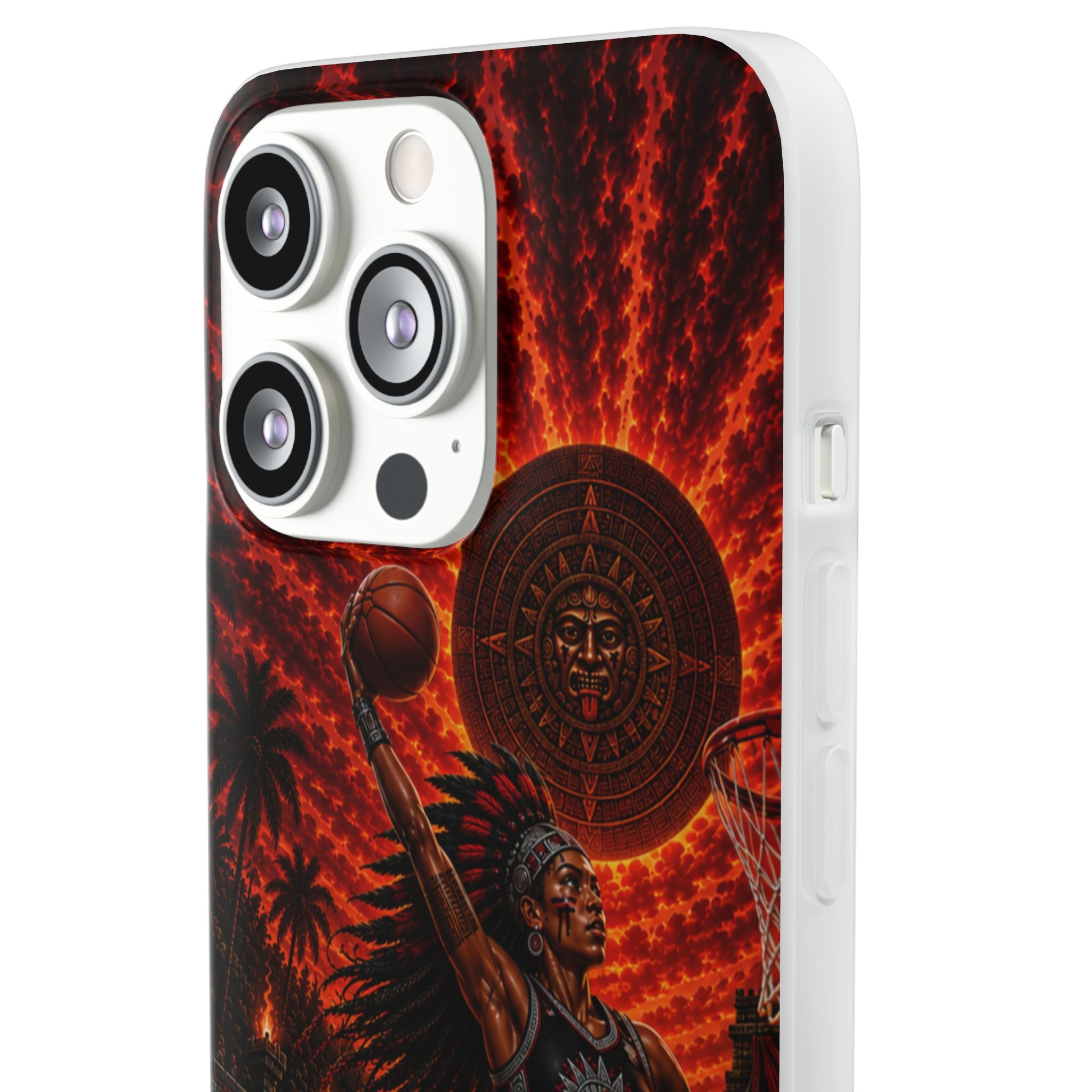 Aztec Basketball Female Warrior – Flexi Phone Case (iPhone & Samsung • Clear TPU • Made & Shipped in the USA • 🚚 FREE USA Shipping • Personalized Option)