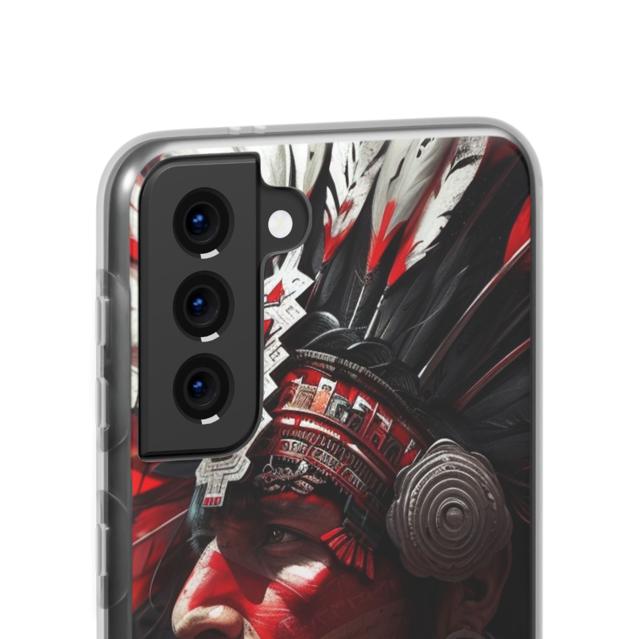 Aztec Loyal Warrior – Flexi Phone Case (iPhone & Samsung • Clear TPU • Made in USA • Personalized Option)
