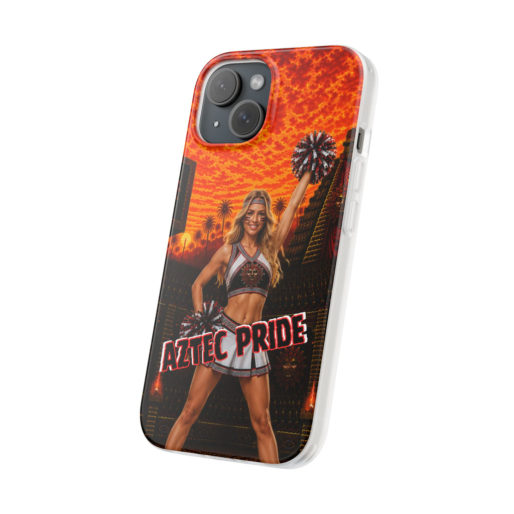 Aztec Cheerleader Warrior – Flexi Phone Case (iPhone & Samsung • Clear TPU • Made & Shipped in the USA • 🚚 FREE USA Shipping • Personalized Option)