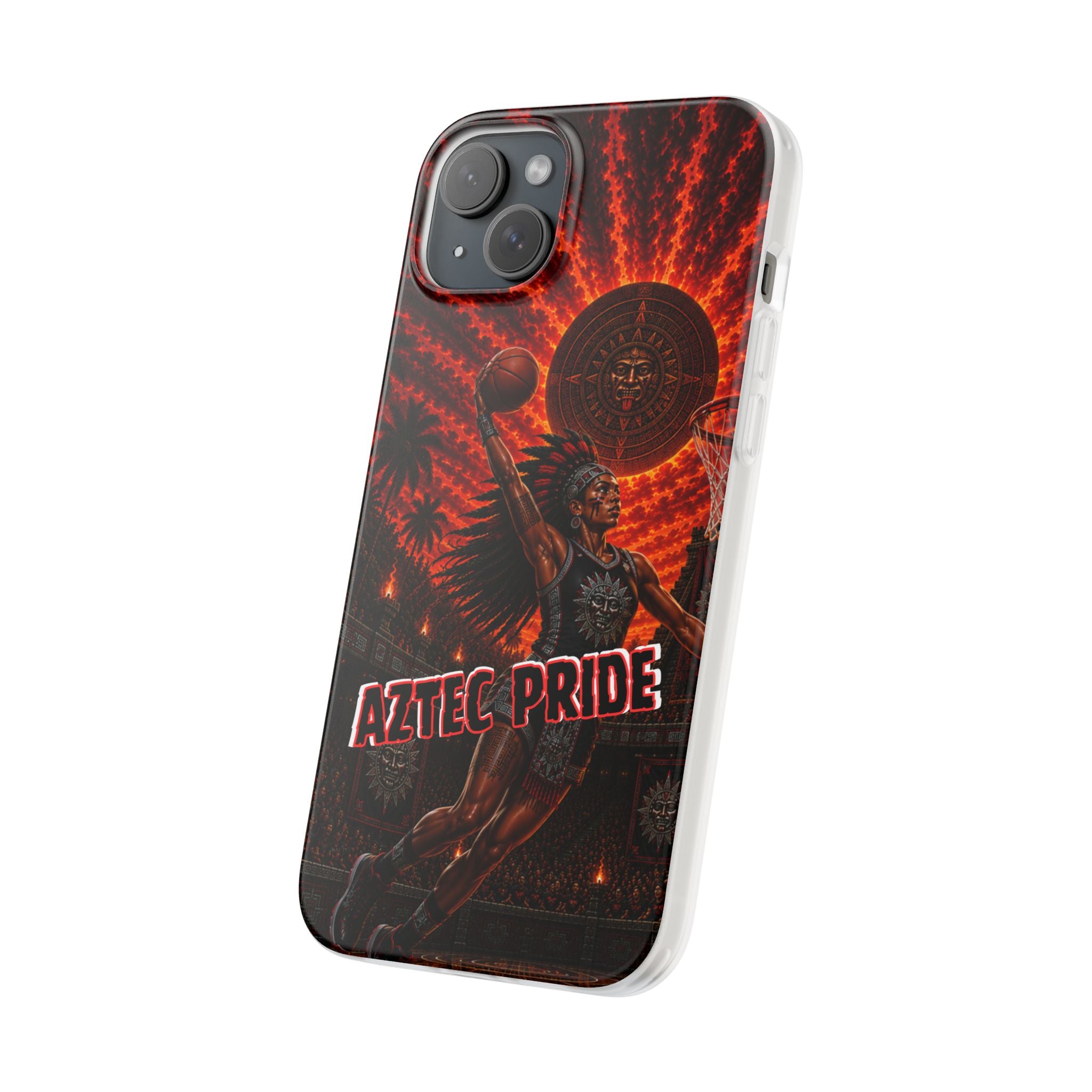 Aztec Basketball Female Warrior – Flexi Phone Case (iPhone & Samsung • Clear TPU • Made & Shipped in the USA • 🚚 FREE USA Shipping • Personalized Option)