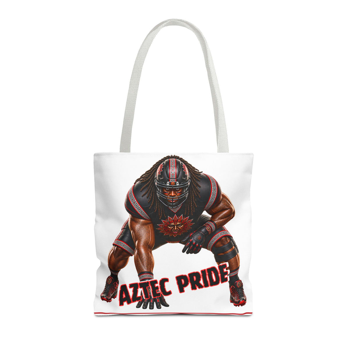 Aztec Football O-Line Warrior Tote Bag | Aztec-Inspired AI Art • Made & Shipped in the USA • 🚚 FREE USA Shipping • FREE Personalization