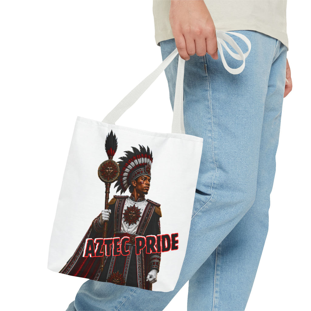 Aztec Band Warrior Tote Bag | Aztec-Inspired AI Art • Made & Shipped in the USA • 🚚 FREE USA Shipping • FREE Personalization