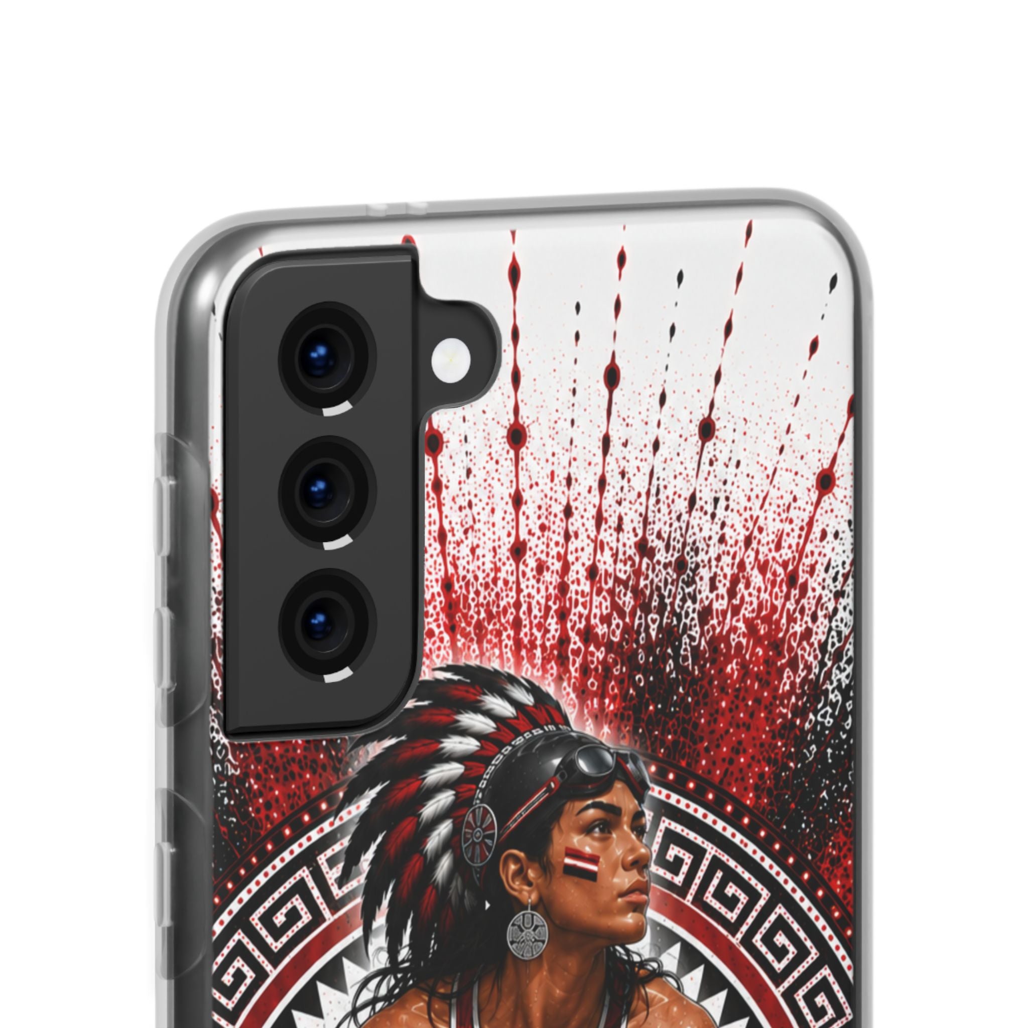 Aztec Swim & Dive Warrior – Flexi Phone Case (iPhone & Samsung • Clear TPU • Made & Shipped in the USA • 🚚 FREE USA Shipping • Personalized Option)