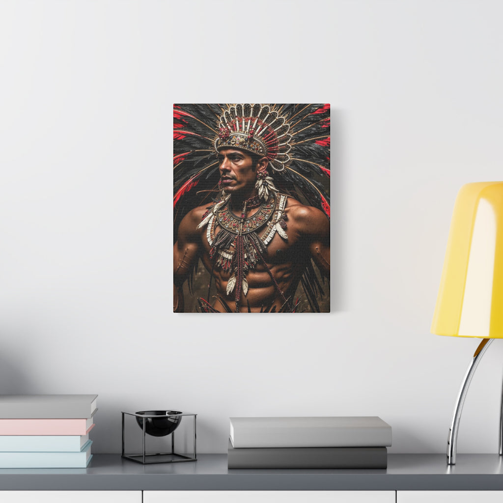 Aztec Sun Guardian – Bold Aztec Wall Art Canvas