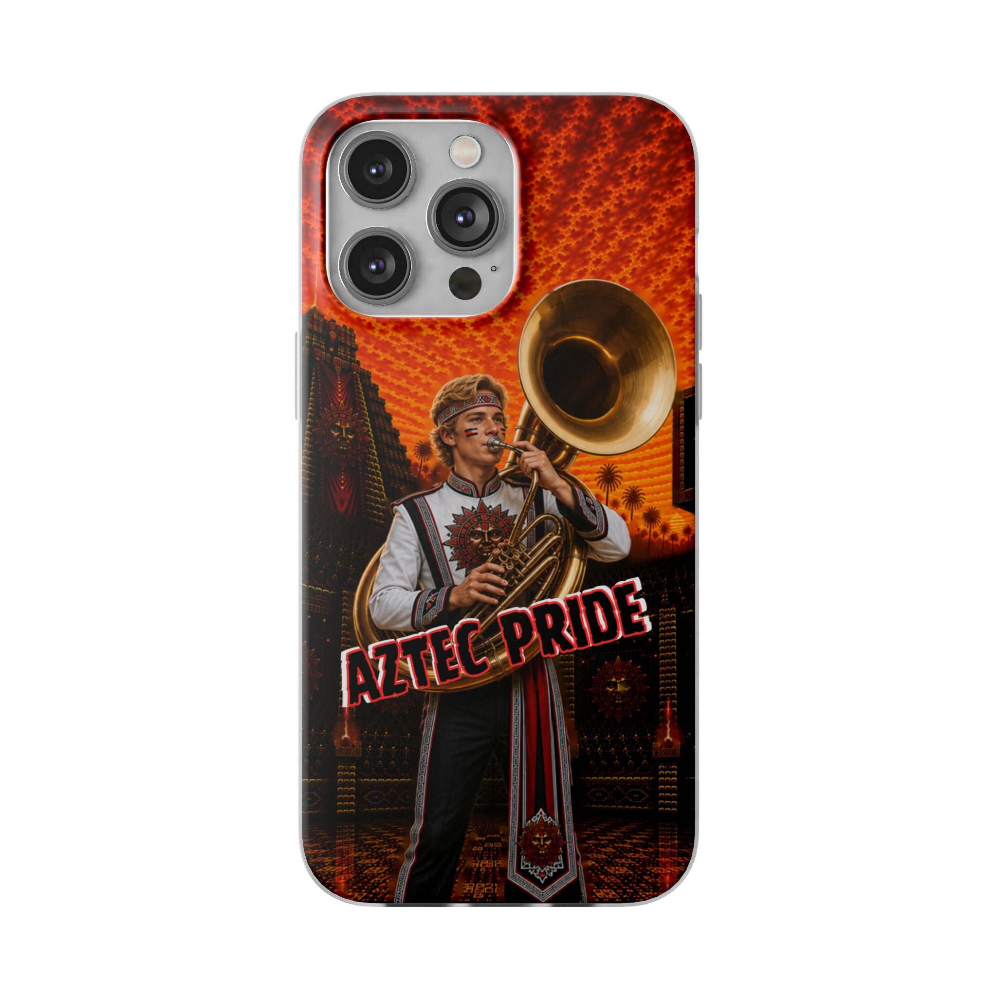 Aztec Band Warrior – Flexi Phone Case (iPhone & Samsung • Clear TPU • Made & Shipped in the USA • 🚚 FREE USA Shipping • Personalized Option)