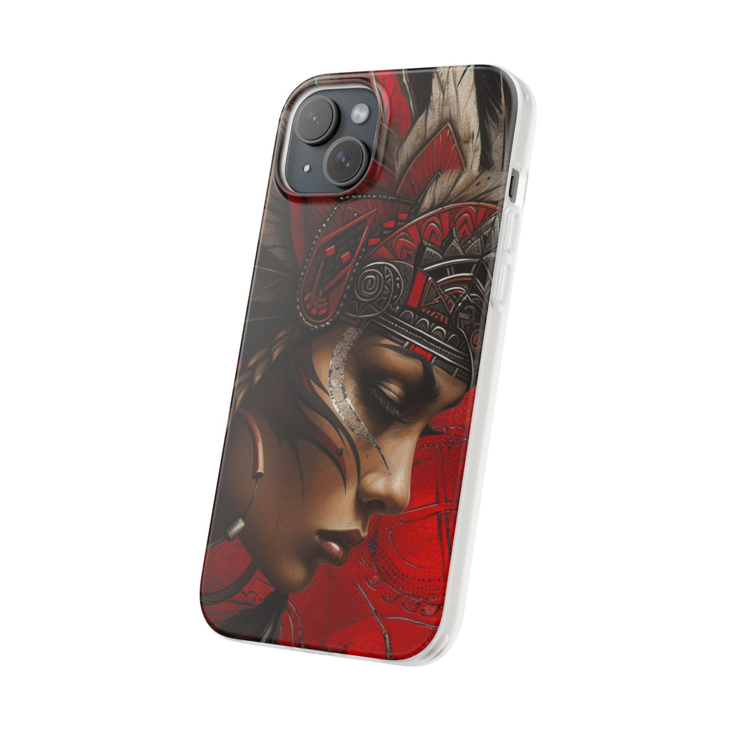 Aztec Sun Goddess – Flexi Phone Case (iPhone & Samsung • Clear TPU • Made in USA • Personalized Option)
