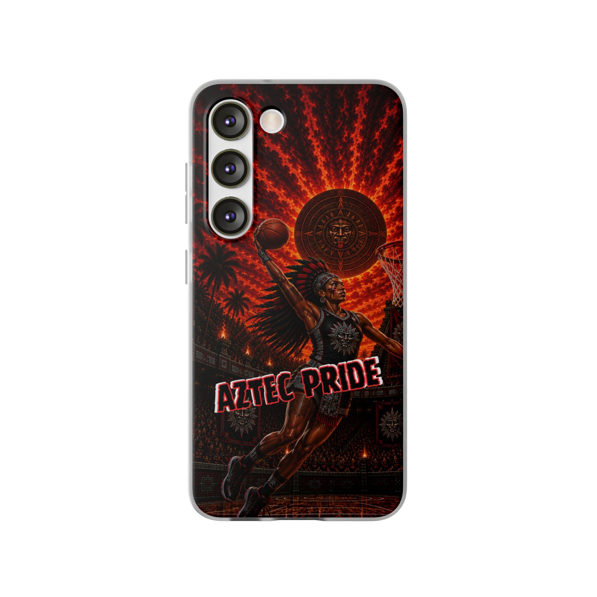 Aztec Basketball Female Warrior – Flexi Phone Case (iPhone & Samsung • Clear TPU • Made & Shipped in the USA • 🚚 FREE USA Shipping • Personalized Option)
