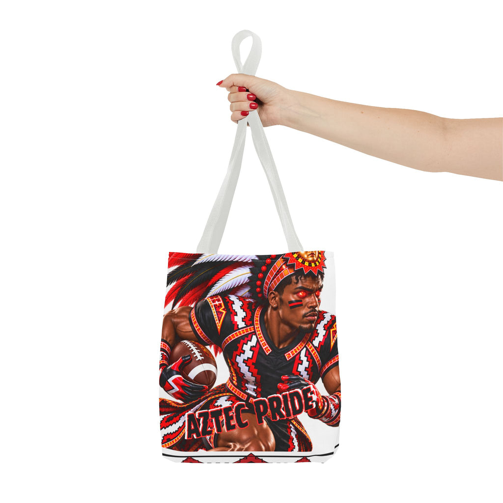 Aztec Football RB Warrior Tote Bag | Aztec-Inspired AI Art • Made & Shipped in the USA • 🚚 FREE USA Shipping • FREE Personalization