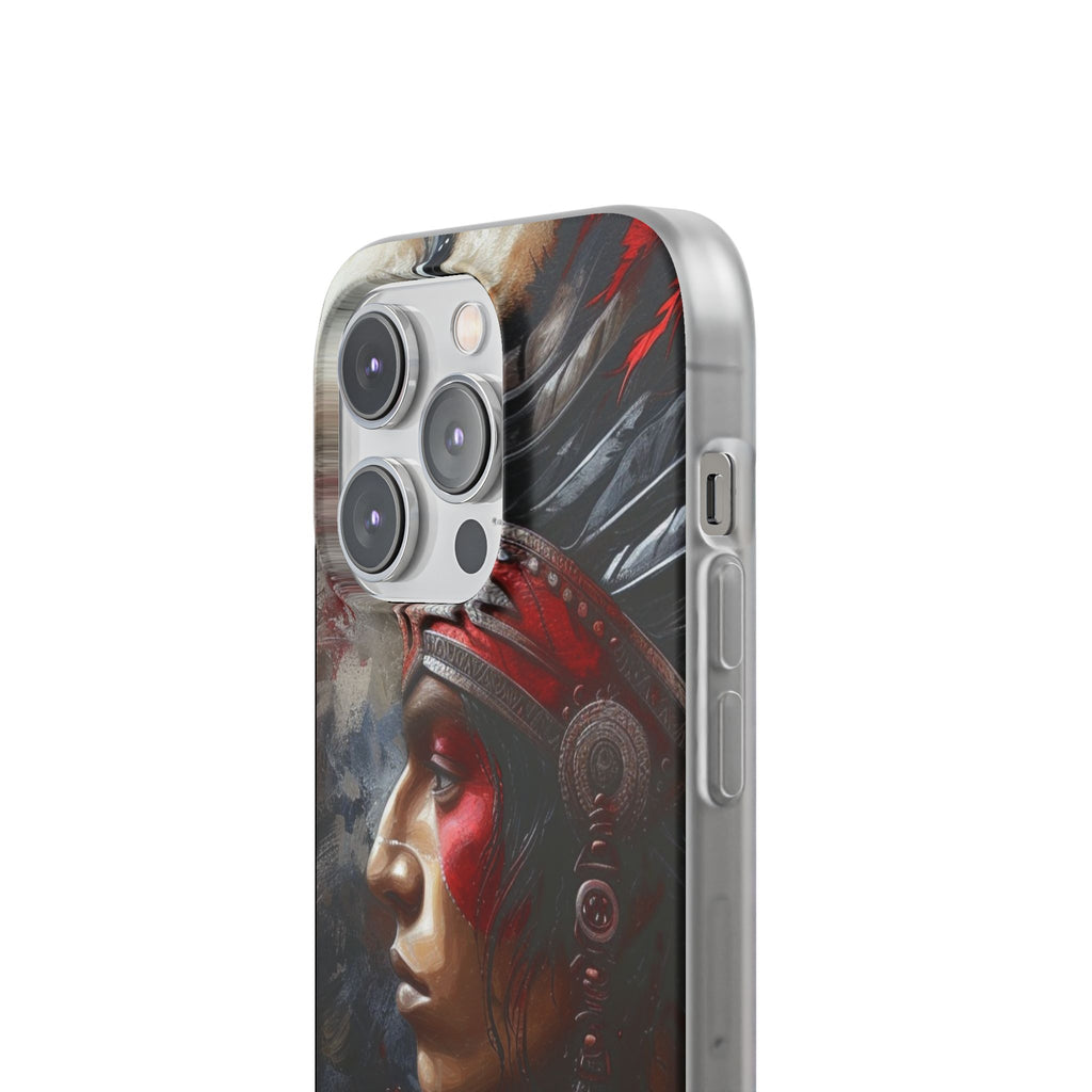 Aztec Silent Warrior – Flexi Phone Case (iPhone & Samsung • Clear TPU • Made in USA • Personalized Option)