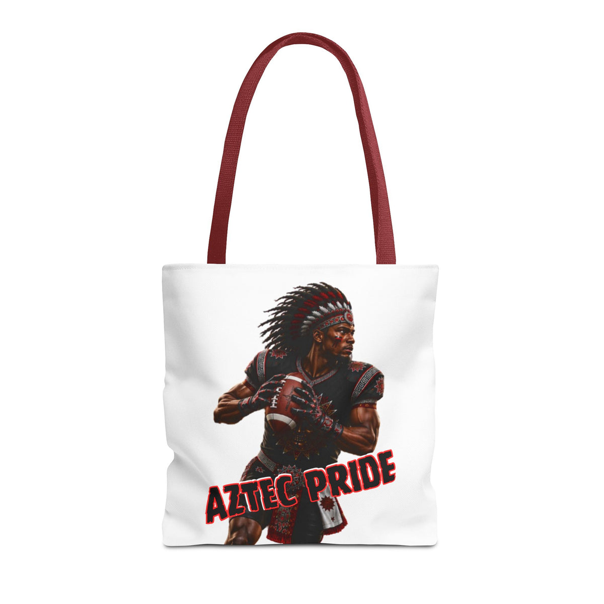 Aztec Football Quarterback Warrior Tote Bag | Aztec-Inspired AI Art • Made & Shipped in the USA • 🚚 FREE USA Shipping • FREE Personalization