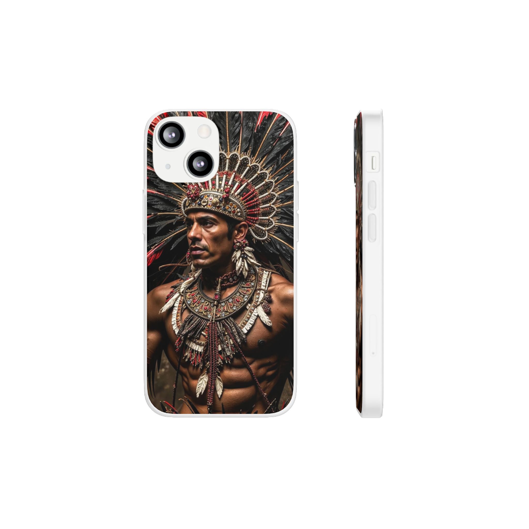 Aztec Sun Guardian – Flexi Phone Case (iPhone & Samsung • Clear TPU • Made in USA • Personalized Option)