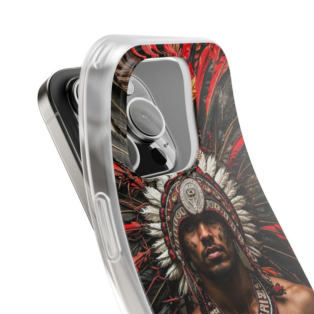 Aztec Warrior Eagle – Flexi Phone Case (iPhone & Samsung • Clear TPU • Made in USA • Personalized Option)