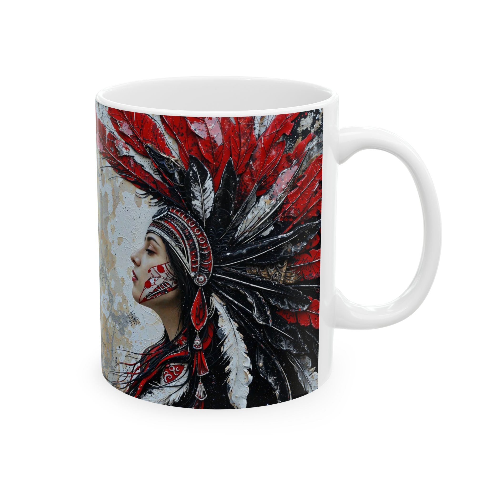 Aztec Silent Goddess – Ceramic Mug (11oz, 15oz • Dishwasher & Microwave Safe • Made in USA • Personalized Option)