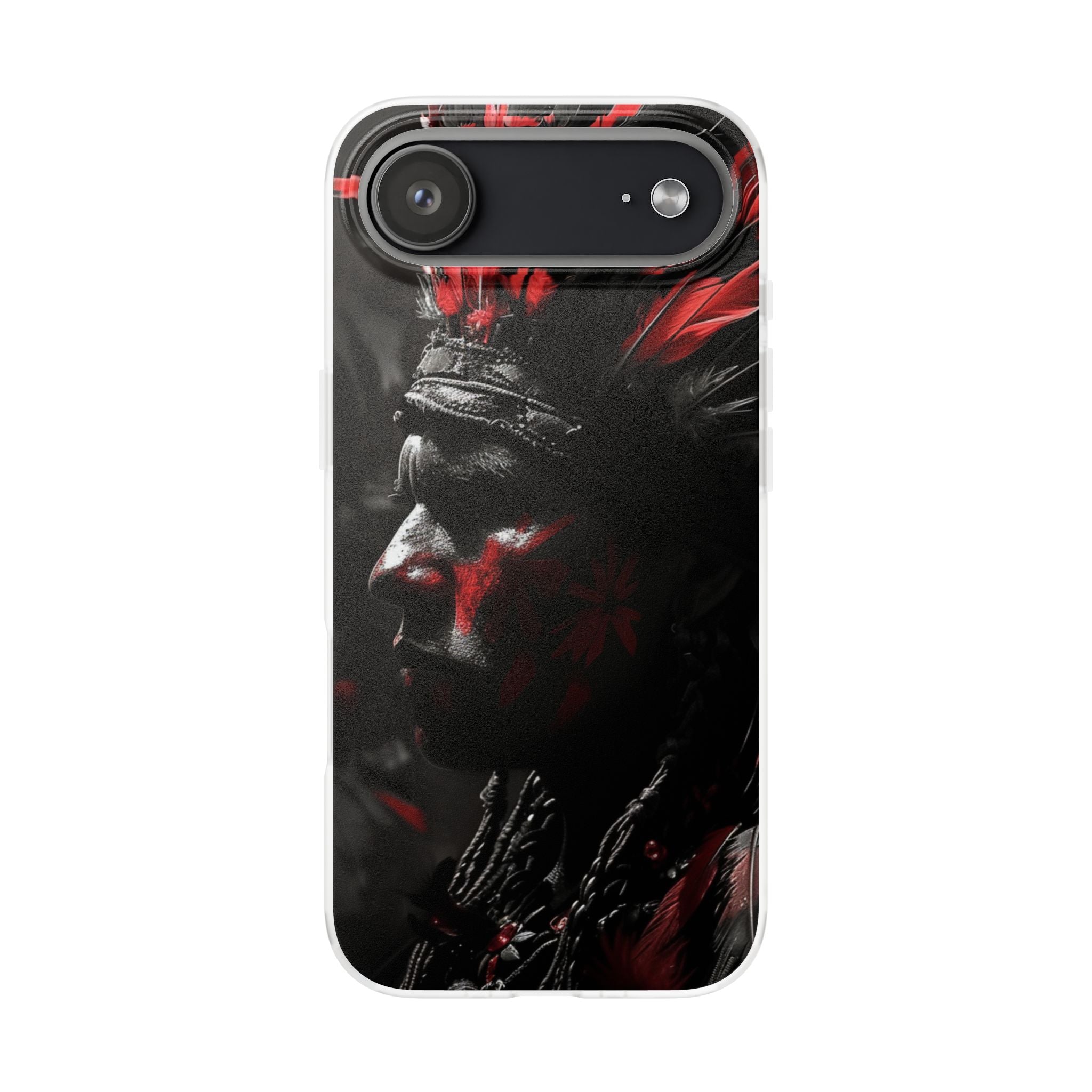 Aztec Jaguar Warrior – Flexi Phone Case (iPhone & Samsung • Clear TPU • Made in USA • Personalized Option)