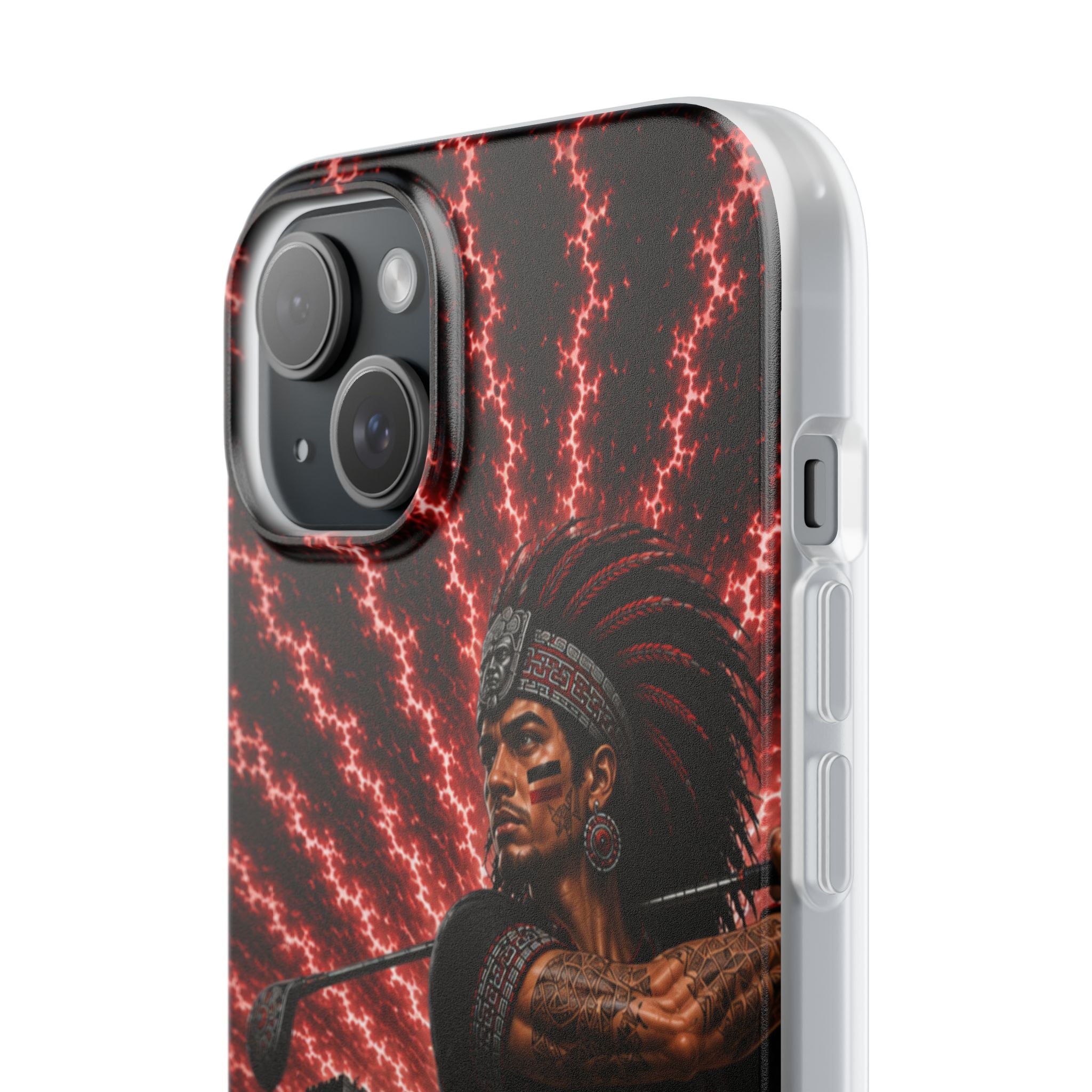 Aztec Golf Male Warrior – Flexi Phone Case (iPhone & Samsung • Clear TPU • Made & Shipped in the USA • 🚚 FREE USA Shipping • Personalized Option)