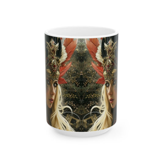 Aztec Fireheart Queen – Ceramic Mug (11oz, 15oz • Dishwasher & Microwave Safe • Made in USA • Personalized Option)