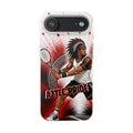 Aztec Tennis Male Warrior – Flexi Phone Case (iPhone & Samsung • Clear TPU • Made & Shipped in the USA • 🚚 FREE USA Shipping • Personalized Option)