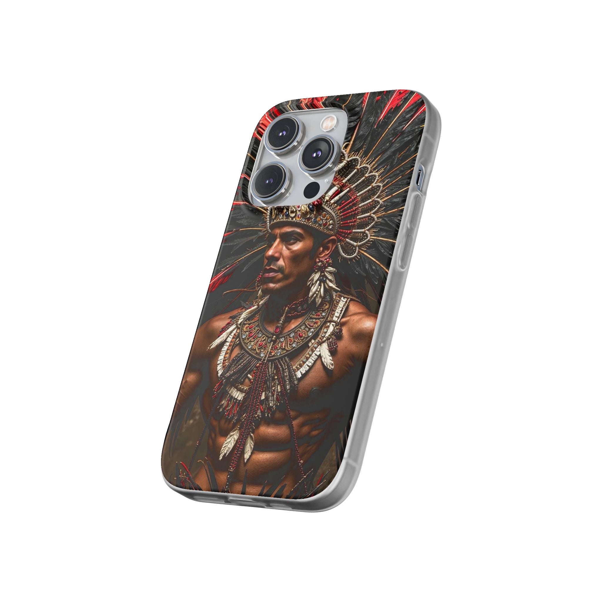 Aztec Sun Guardian – Flexi Phone Case (iPhone & Samsung • Clear TPU • Made in USA • Personalized Option)