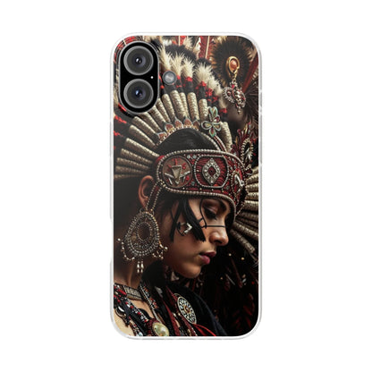 Aztec Goddess Spirit – Flexi Phone Case (iPhone & Samsung • Clear TPU • Made in USA • Personalized Option)
