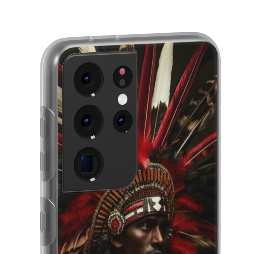 Aztec Panther Warrior – Flexi Phone Case (iPhone & Samsung • Clear TPU • Made in USA • Personalized Option)