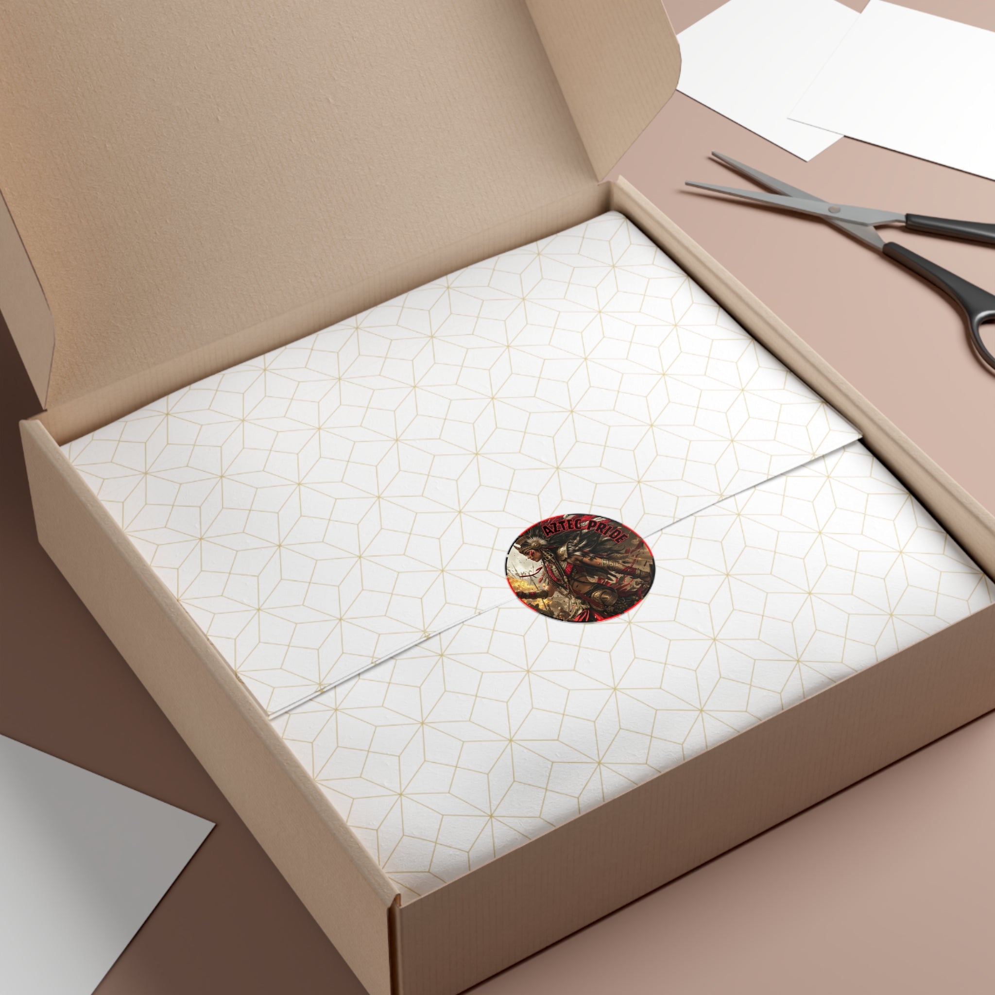 Aztec Warrior Queen Round Vinyl Sticker – Waterproof Matte Decal (2”–6”)