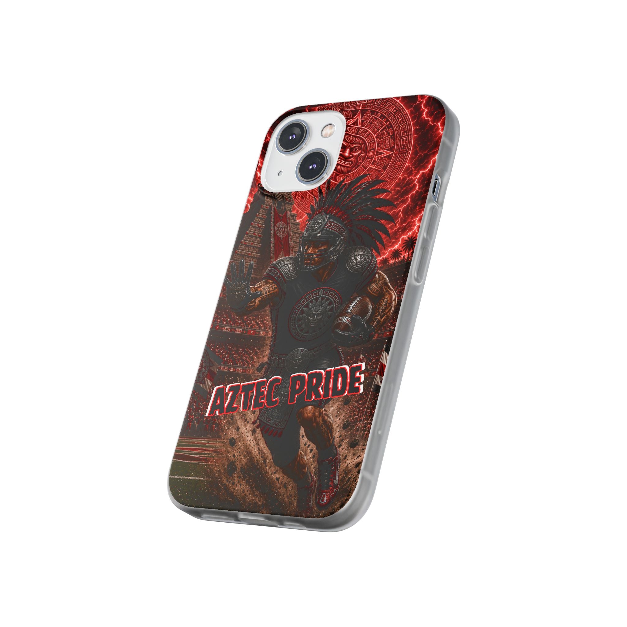Aztec Football Warrior – Flexi Phone Case (iPhone & Samsung • Clear TPU • Made in USA • Personalized Option)
