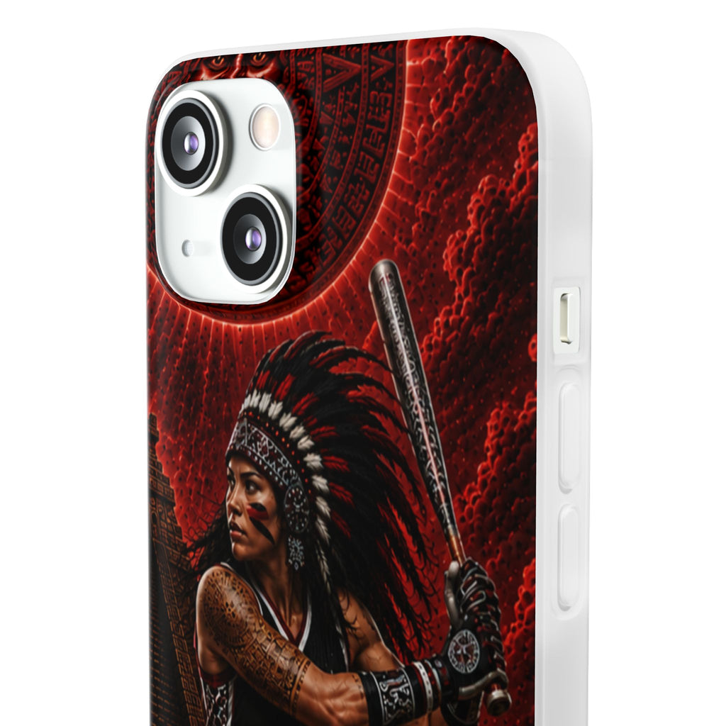 Aztec Softball Warrior – Flexi Phone Case (iPhone & Samsung • Clear TPU • Made in USA • Personalized Option)