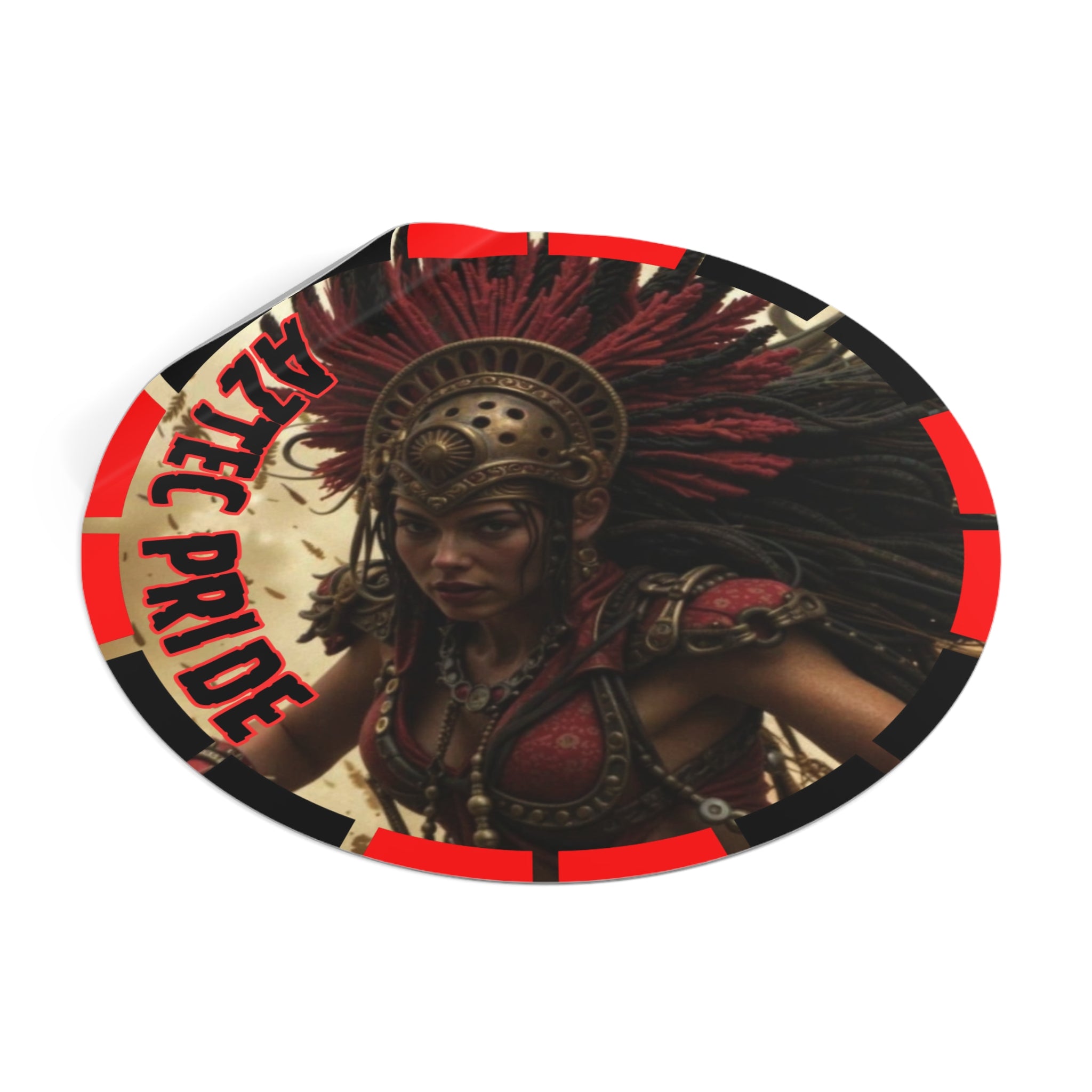 Aztec Bloodwar Queen Round Vinyl Sticker – Waterproof Matte Decal (2”–6”)