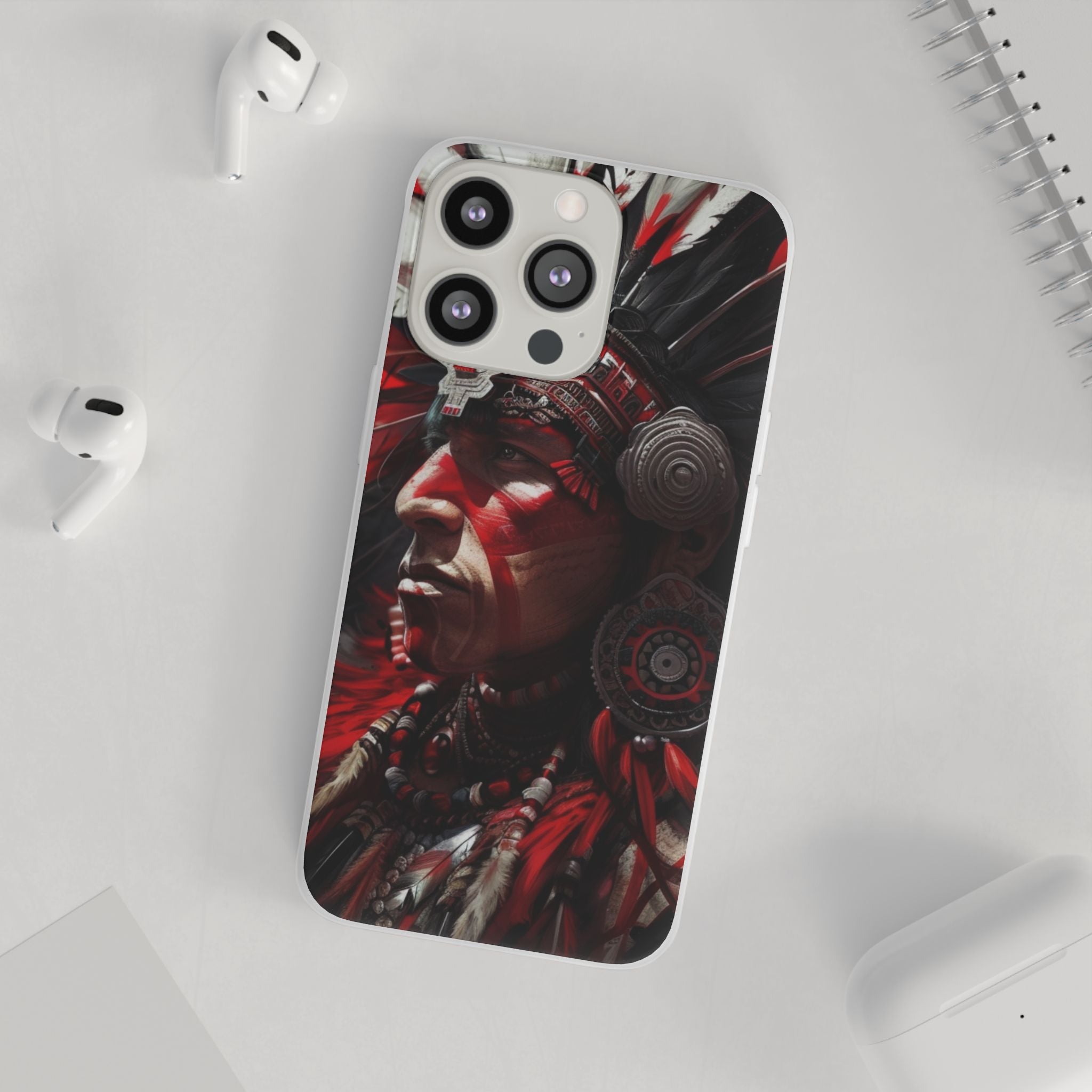 Aztec Loyal Warrior – Flexi Phone Case (iPhone & Samsung • Clear TPU • Made in USA • Personalized Option)