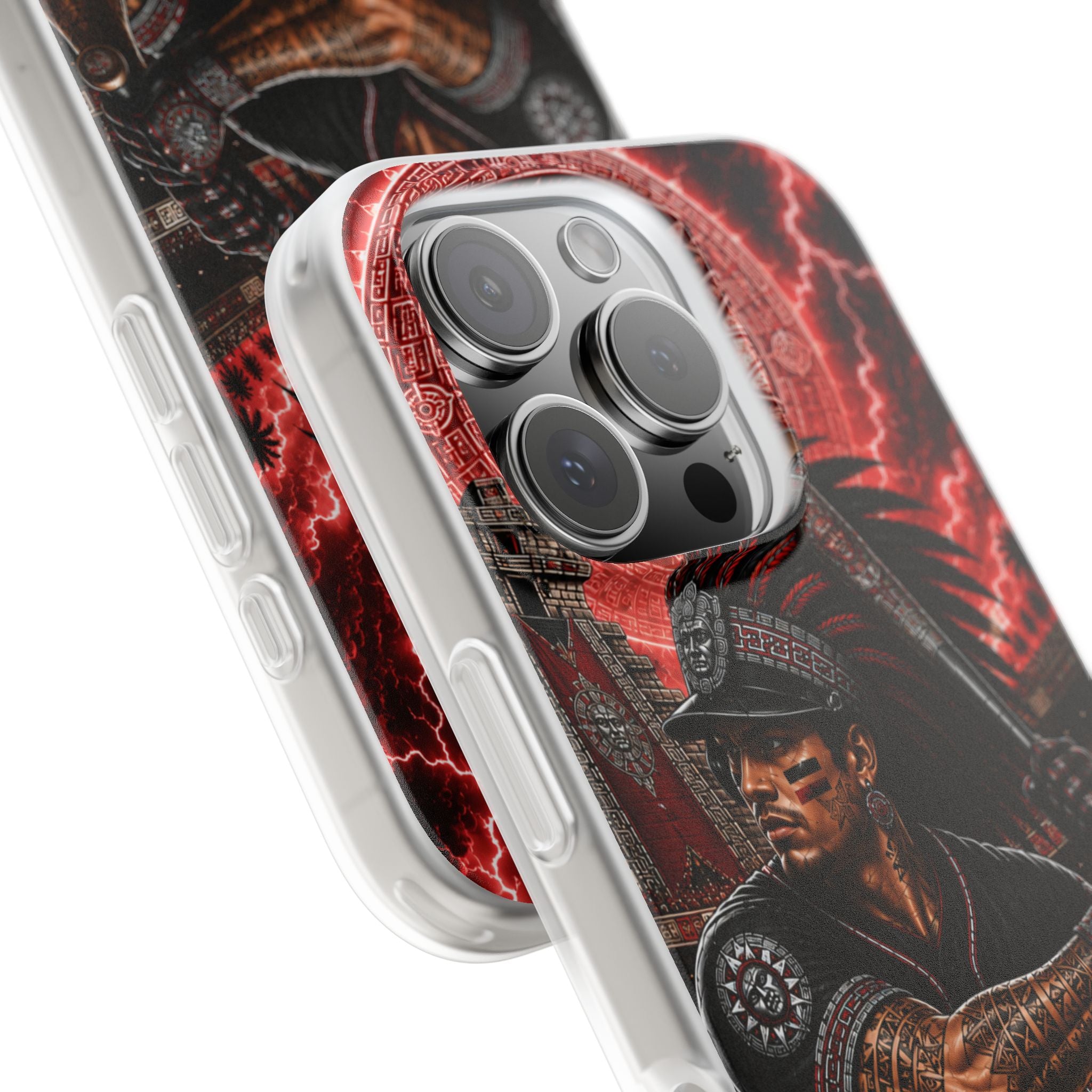 Aztec Baseball Warrior – Flexi Phone Case (iPhone & Samsung • Clear TPU • Made & Shipped in the USA • 🚚 FREE USA Shipping • Personalized Option)