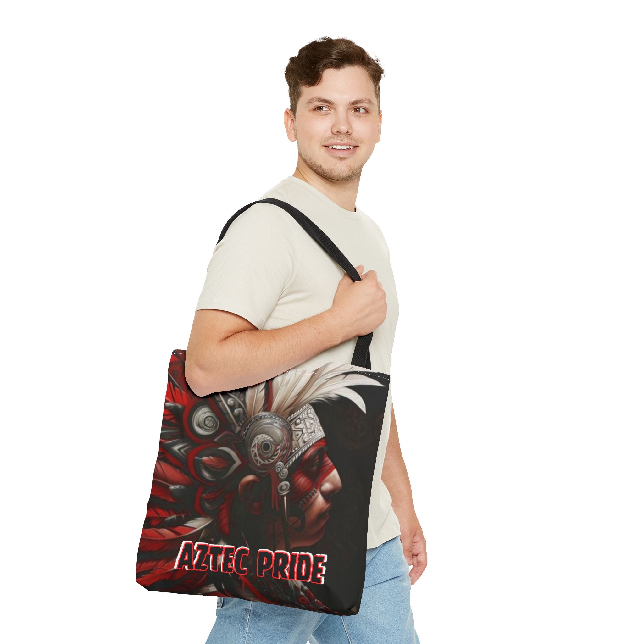 Aztec Warrior King Tote Bag – Aztec-Inspired Reusable Shopping Bag | GringoArte