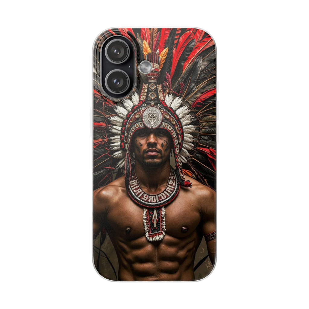 Aztec Warrior Eagle – Flexi Phone Case (iPhone & Samsung • Clear TPU • Made in USA • Personalized Option)