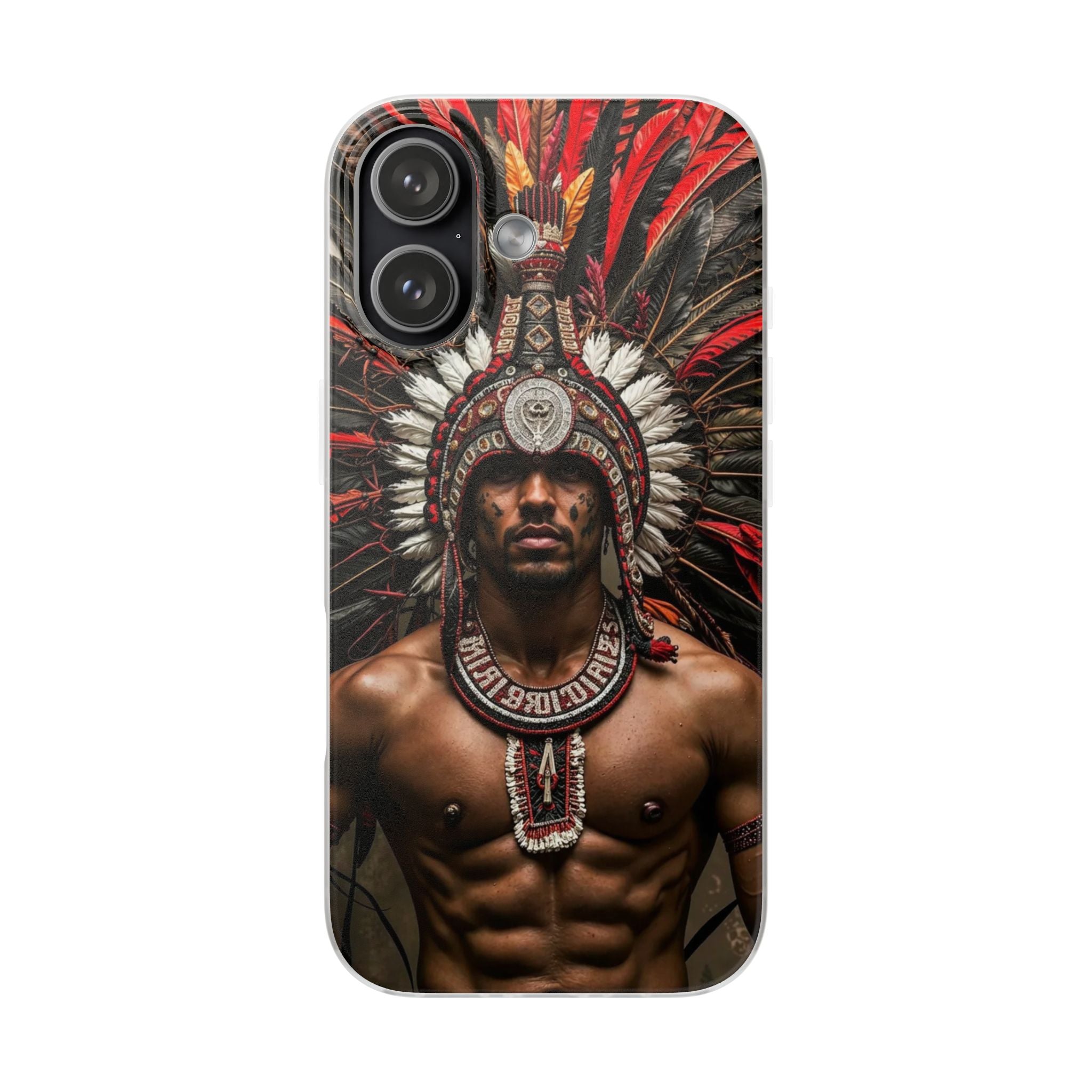 Aztec Warrior Eagle – Flexi Phone Case (iPhone & Samsung • Clear TPU • Made in USA • Personalized Option)