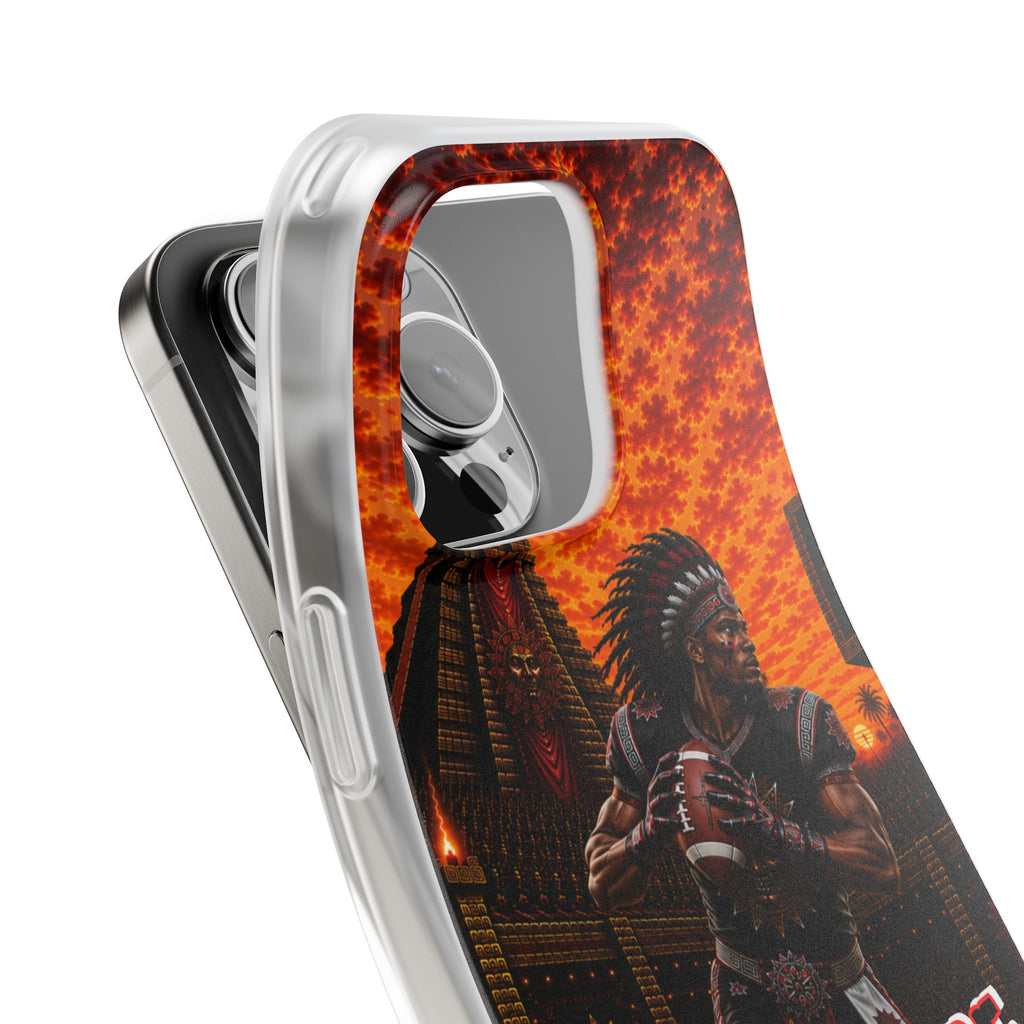 Aztec Football Warrior – Flexi Phone Case (iPhone & Samsung • Clear TPU • Made & Shipped in the USA • 🚚 FREE USA Shipping • Personalized Option)