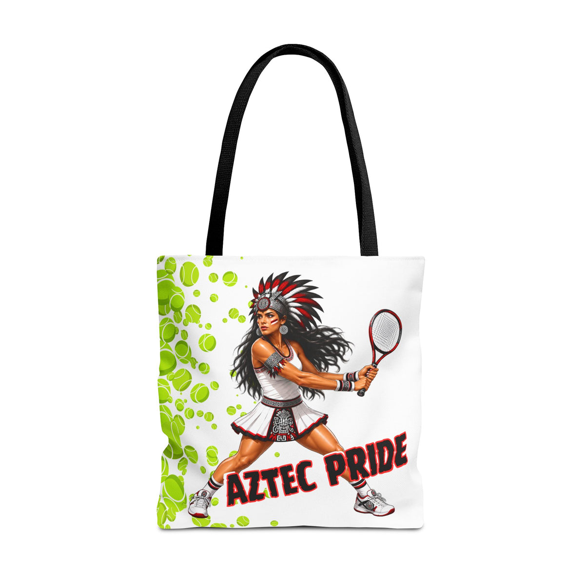 Aztec Tennis Female Warrior Tote Bag | Aztec-Inspired AI Art • Made & Shipped in the USA • 🚚 FREE USA Shipping • FREE Personalization