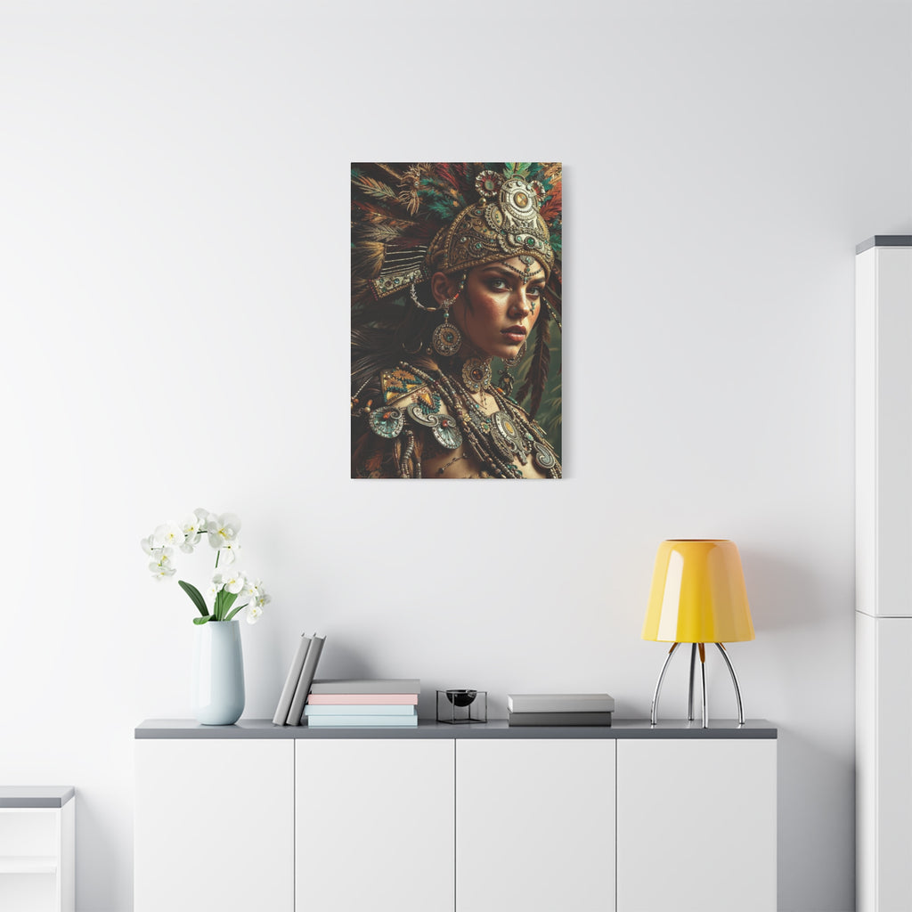 Aztec Warrior Goddess – Bold Aztec Wall Art Canvas